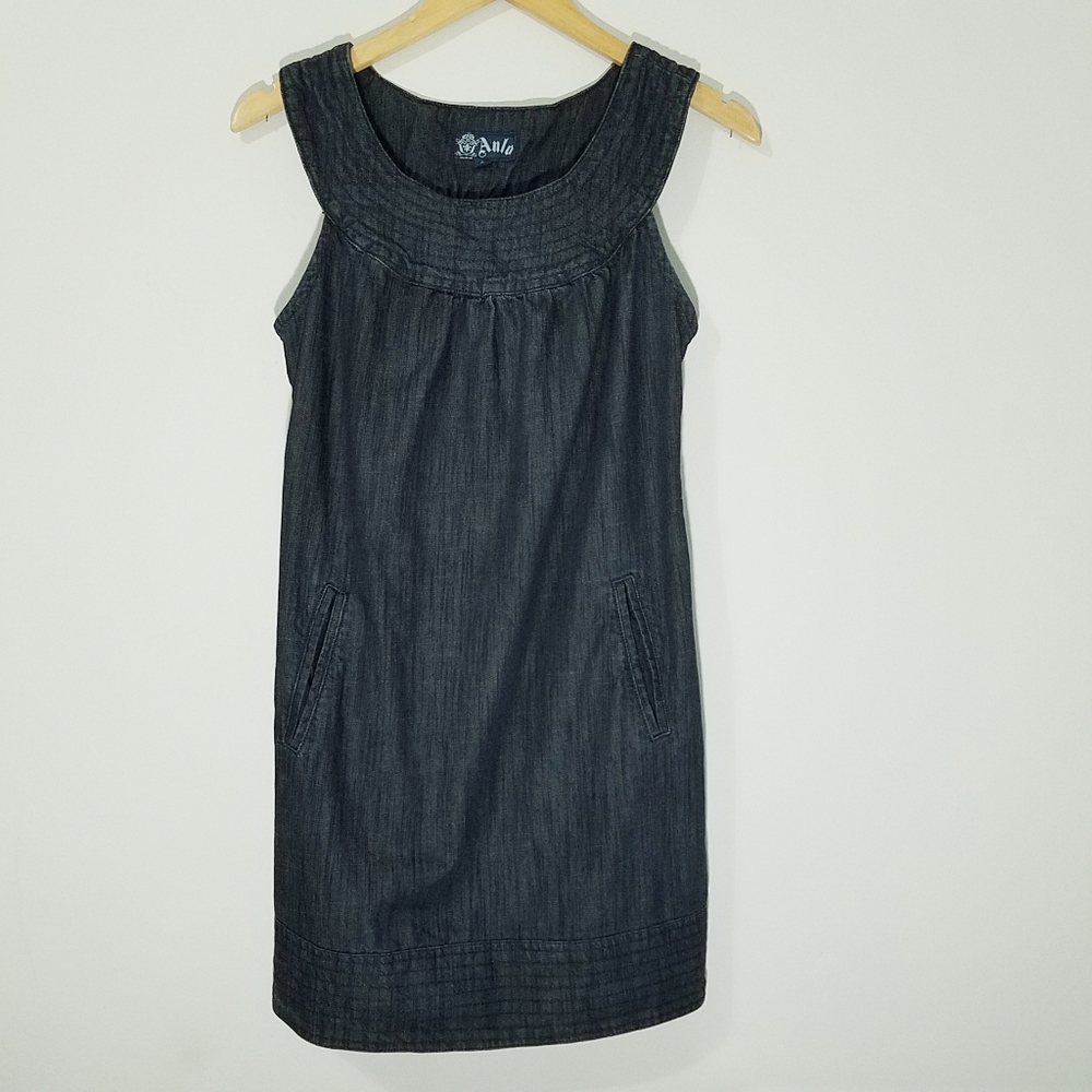 Anlo premium dark wash  denim mini dress 6